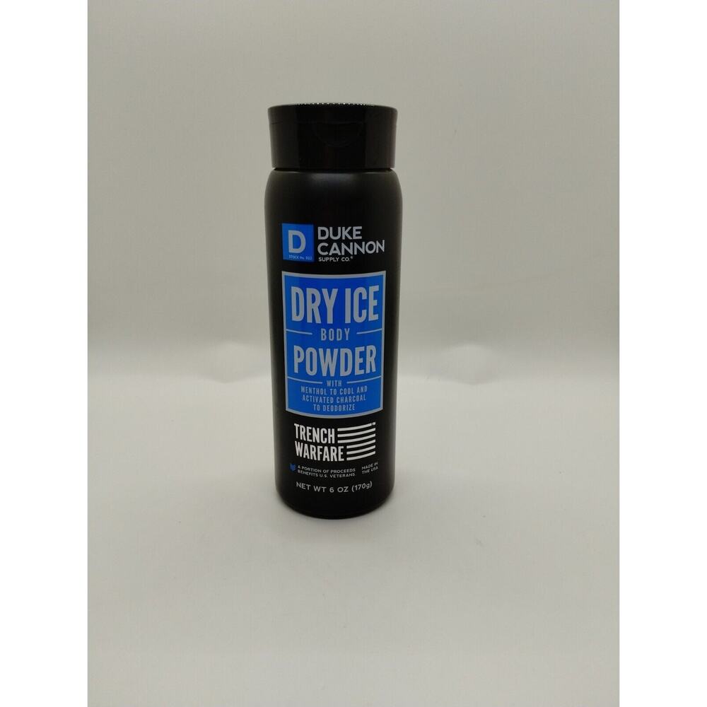 Duke Cannon Dry Ice Body Powder Mens 6OZ with Menthol and Activated Charcoal